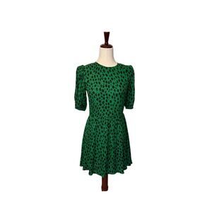 Reformation Dulce Green and Black Cheetah Print Mini Size 4